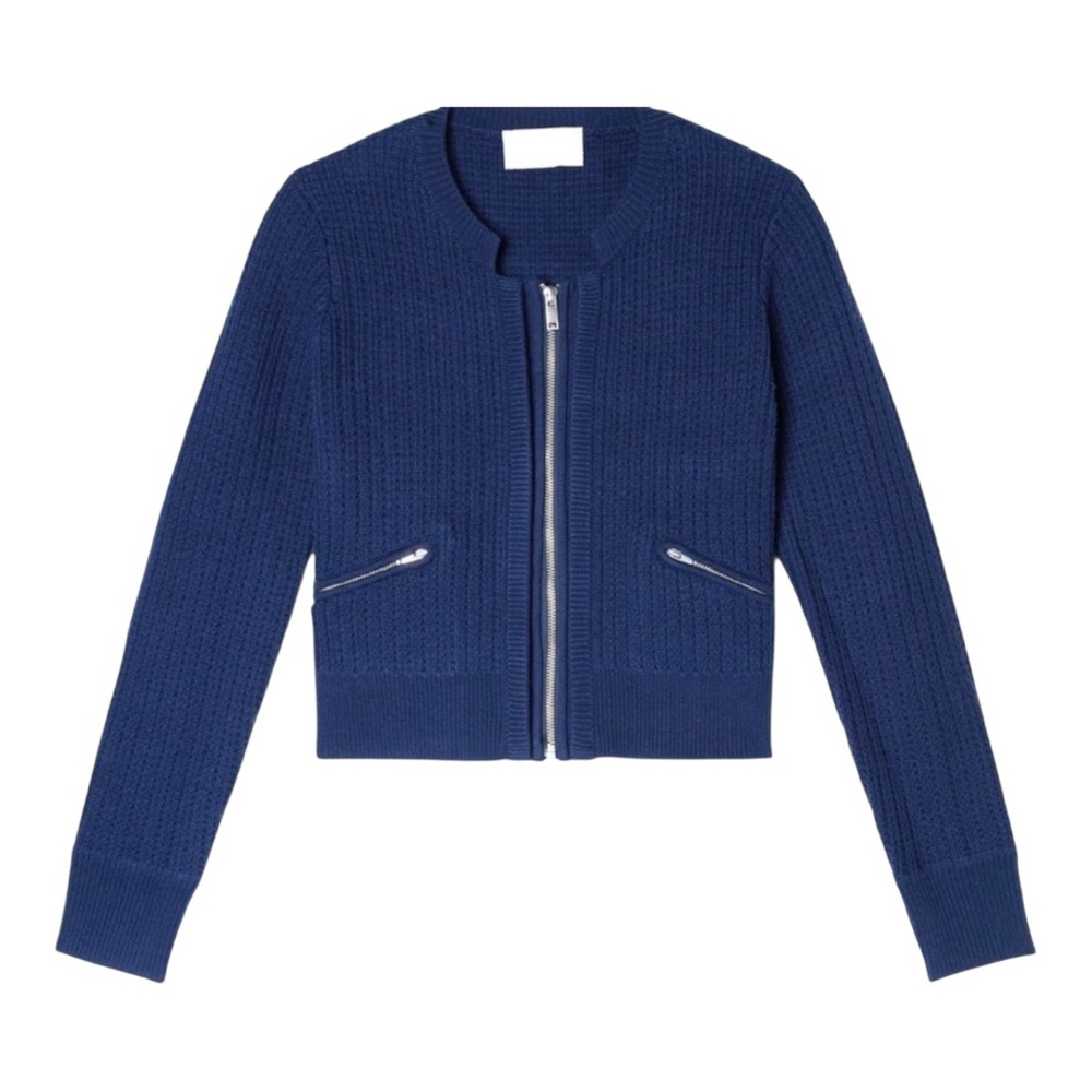 Everlane | The Cropped Cotton-Merino Bomber | Navy